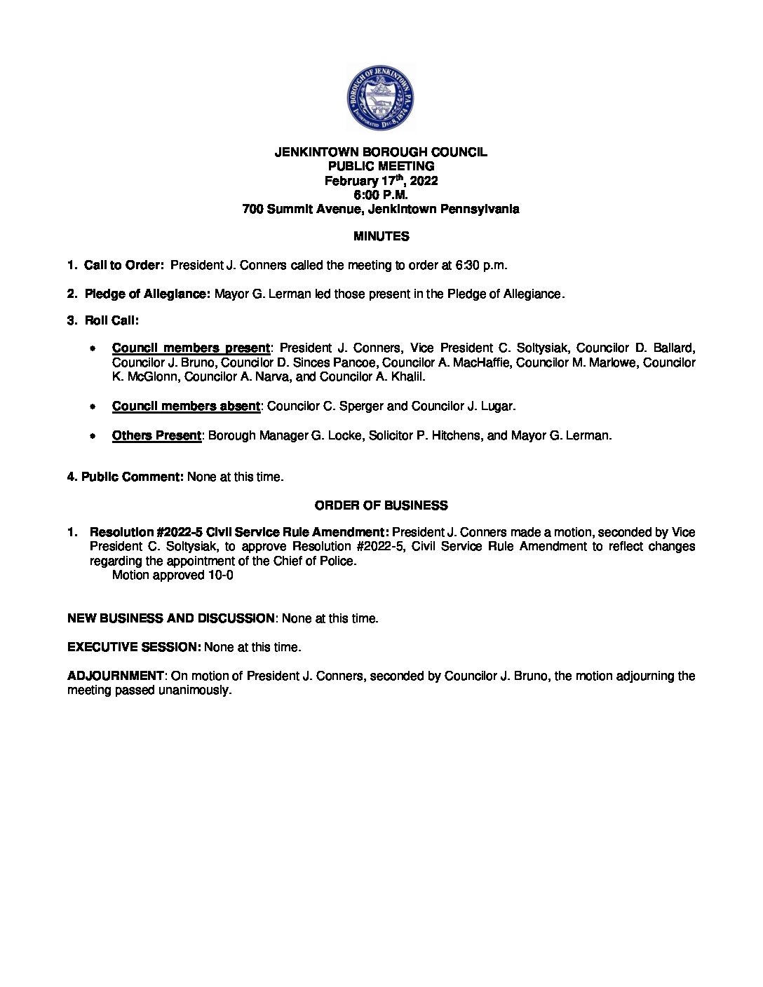 JEAC Agenda 2023-01-04 - Jenkintown Borough, PA